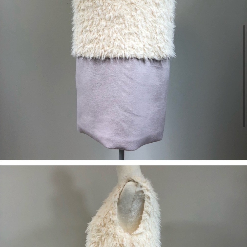 Fuzzy White and Lavender Vest - Picture 2 of 4